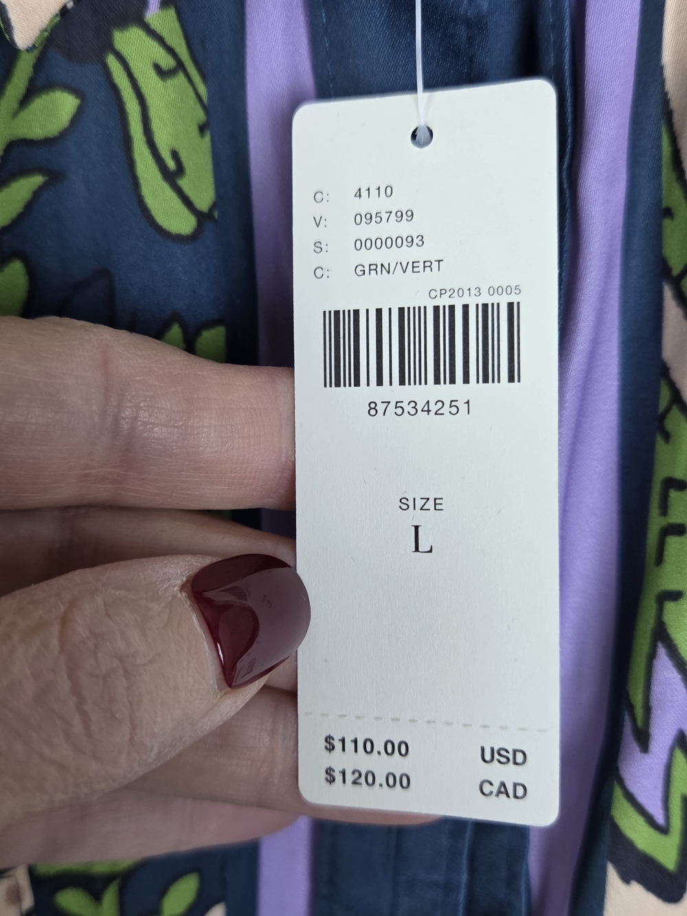 Anthropologie Paisley Button-Up Shirt Jacket in Green, Navy & Pink - Picture 4 of 5